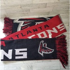 Atlanta Falcons Black Red Scarf Knit Winter Neck Double Sided Big Team Logo